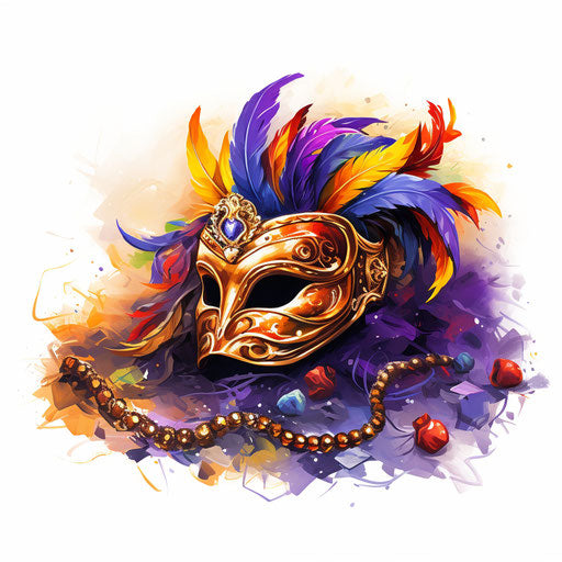Mardi gras clipart Oil painting style
