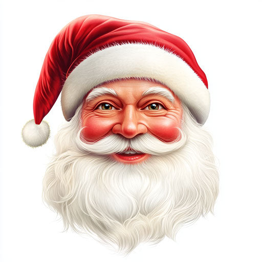 3D Santa face on flat white background