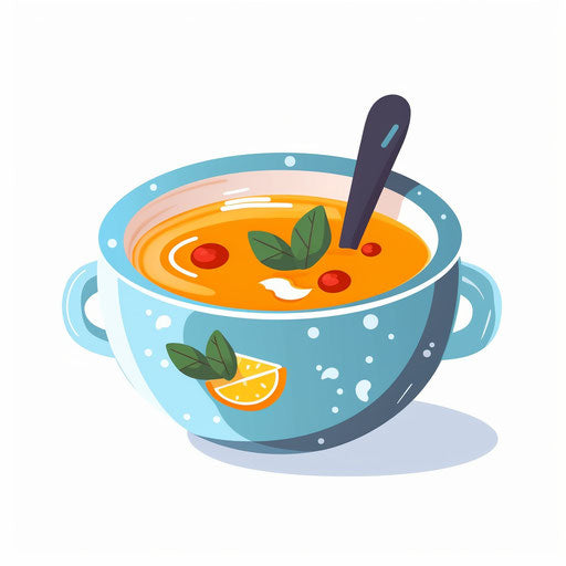 Minimalist style soup clipart on white background