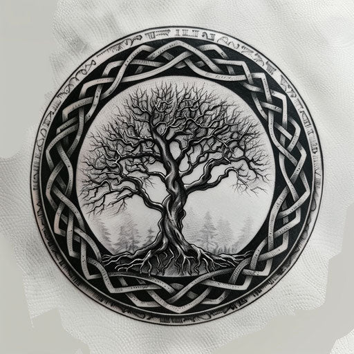Druidic Celtic circle of natural elements