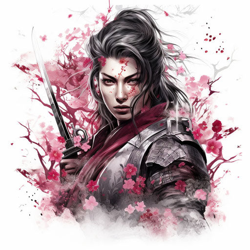 Japanese Kagami samurai elf tattoo design for women/men