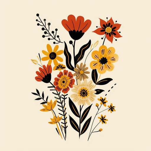 Flat tattoo sketch of March birth flowers