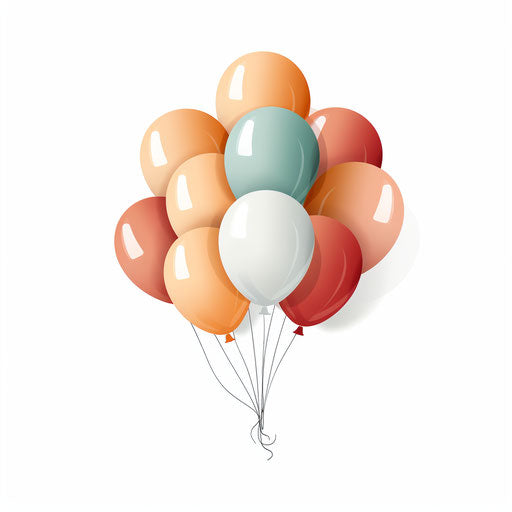 Balloon clipart in Minimalist style, on white background