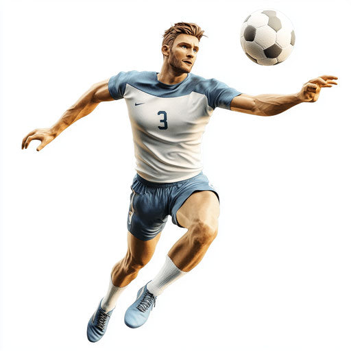 3D Sports on Flat White Background, Isolated Clipart