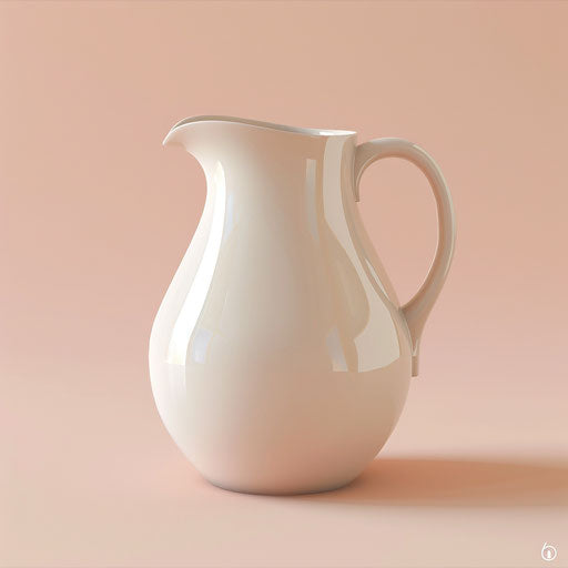 Realistic jug clipart on smooth pastel peach background