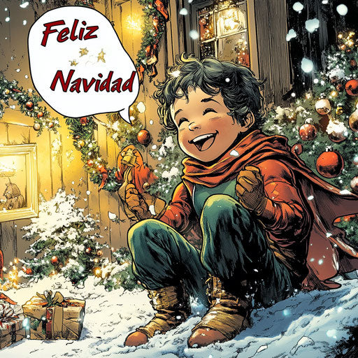 Merry Christmas in a comic book style bubble