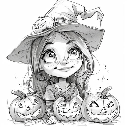 Cartoon pumpkin coloring pages for kids Halloween