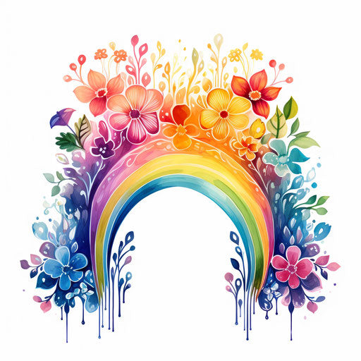 Boho rainbow in the style of Oil painting