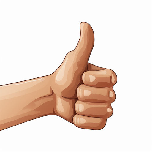 Minimalist thumbs up clipart on white background