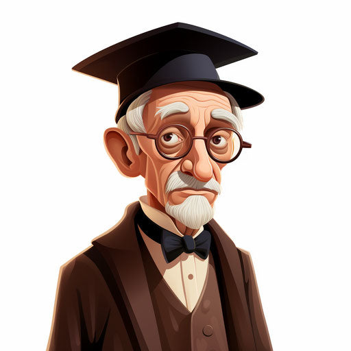 Professor in Chiaroscuro Art on white background