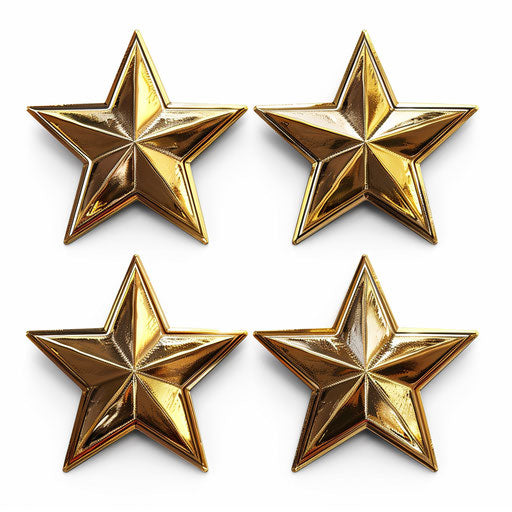 Golden stars isolated, animated energy, harmonious fusion