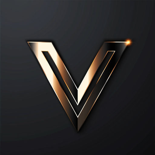 Modern vector logo with sleek lines on metallic background