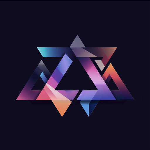 Abstract geometric logo with triangles for direction
