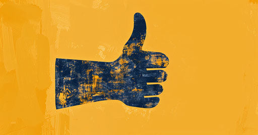 Thumbs up icon for Facebook, Twitter, light orange and navy style