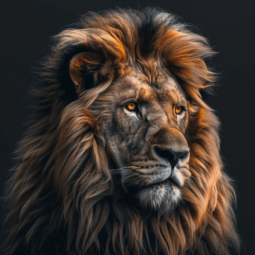 Slate grey background enhances realistic elegant lion drawing