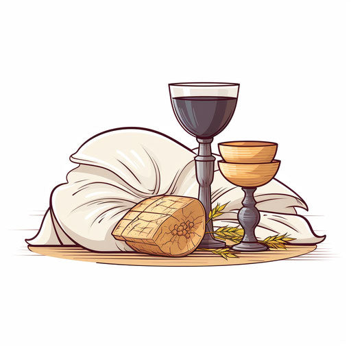 Communion clipart in the Minimalist style, on white background