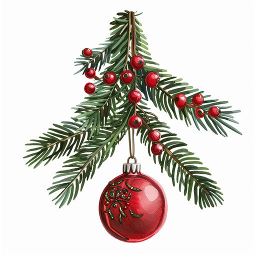 Holiday clip art in photo realistic style with flat white background