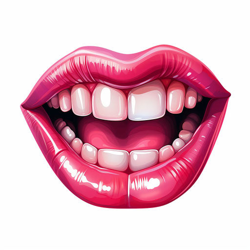 Cartoon mouth in oil painting style