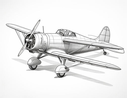 Airplane Coloring Pages: Precisionist Lines and Shapes