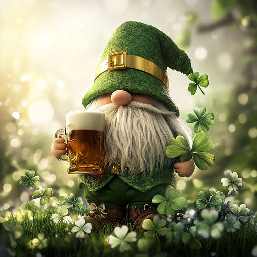 St Patrick's Day, Cute adorable gnome in green and gold