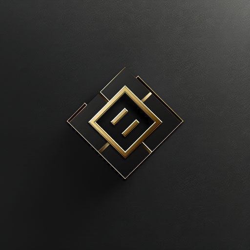 Luxury cool logo with black and gold accents on sleek background