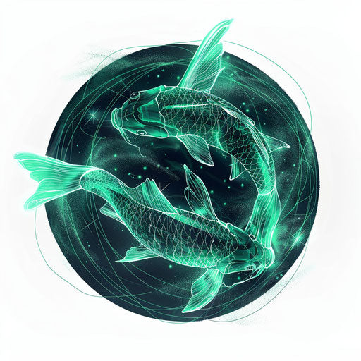 Digital art of Pisces constellation tattoo
