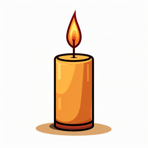 Minimalist candle illustration on white background