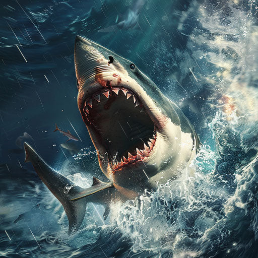 Shark catches prey: action and energy