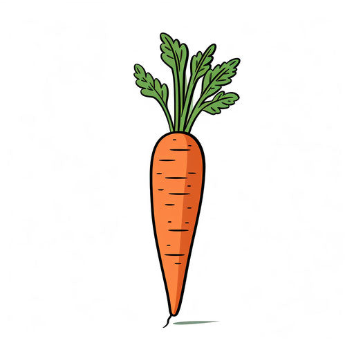 Carrot clipart in the Minimalist style, on white background