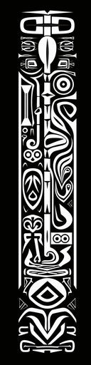 Black and white design in skeuomorphic indigenous culture style