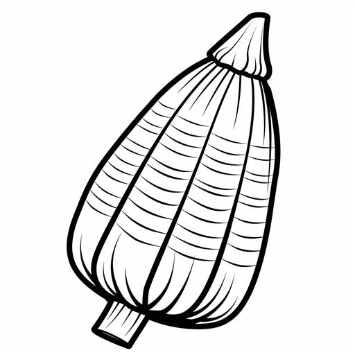 Simple outline of a candy corn, perfect for easy coloring. Coloring book page