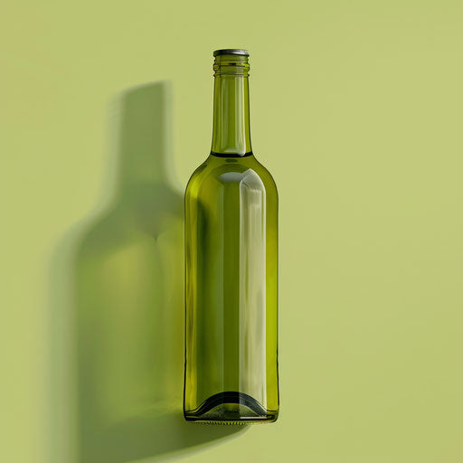 Bottle clipart in a photo realistic style on a flat chartreuse background