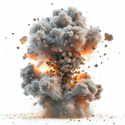 Realistic style boom clipart on flat white background