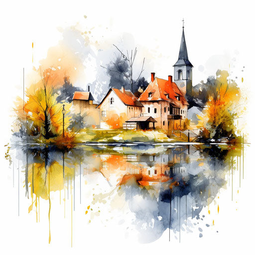 Impressionistic Art illustration on white background