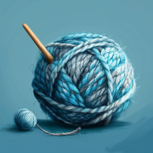 Knitting clipart with flat background and light texture