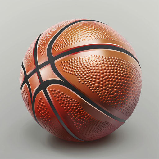 Flat metallic background with realistic basketball clipart