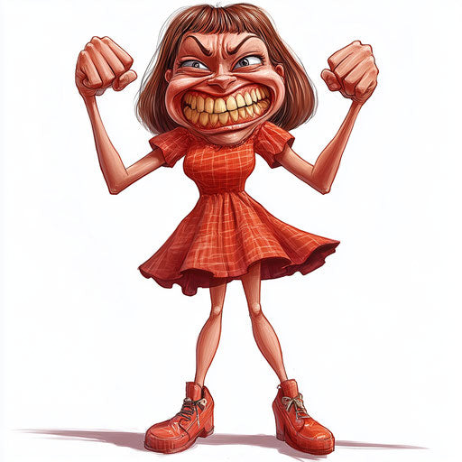 Playful Dress Caricature Clipart Prints