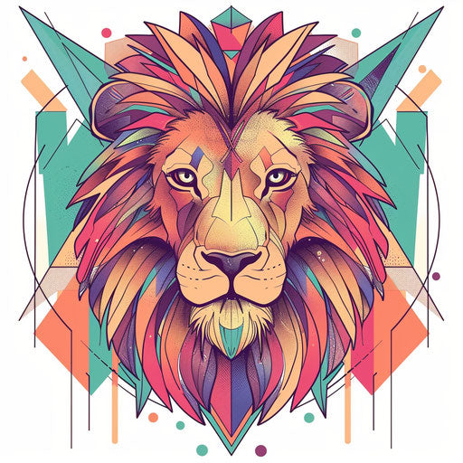 Retro 80s tattoo sketch of the Lion of Judah