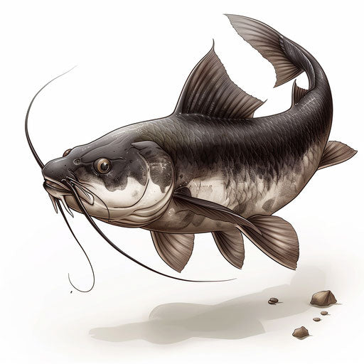 Catfish clipart in hyper-realistic style