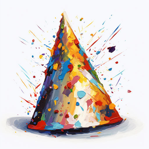 Birthday hat clipart in oil painting style