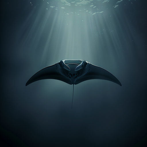 Manta ray gliding effortlessly in the twilight zone