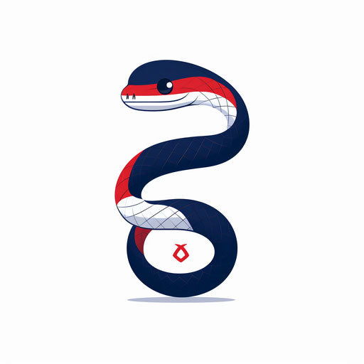Snake image in Minimalist style, on white background