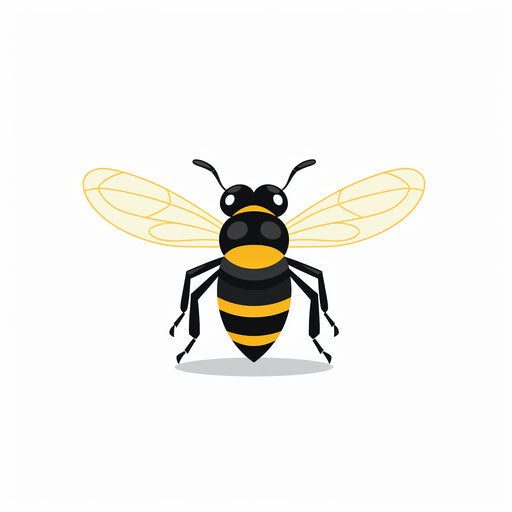 Minimalist wasp illustration on white background