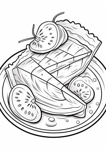 Sweet pie coloring page, precisionist style