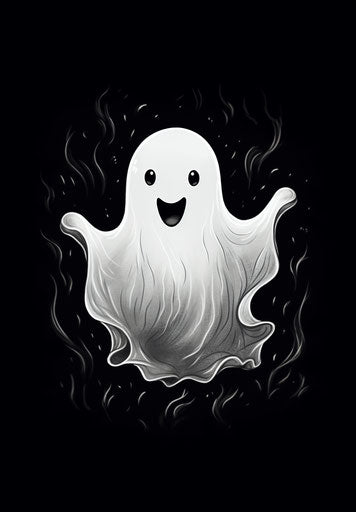 Cute Halloween ghost coloringpages, comic book style