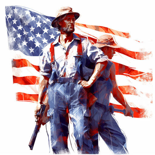 Labor day in the style of Oil painting