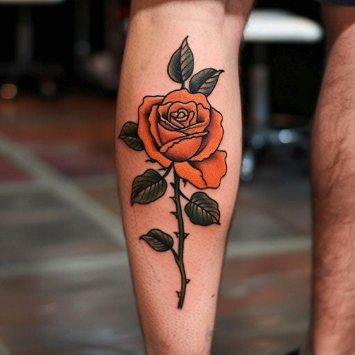 Rose tattoos for men in the style of Steve Sack featuring a humorous design