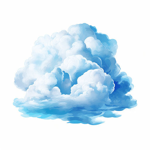 Cloud png clipart in the style of Oil painting, on a white background