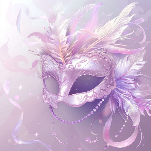 Carnival clipart with realistic touch on soft lavender background