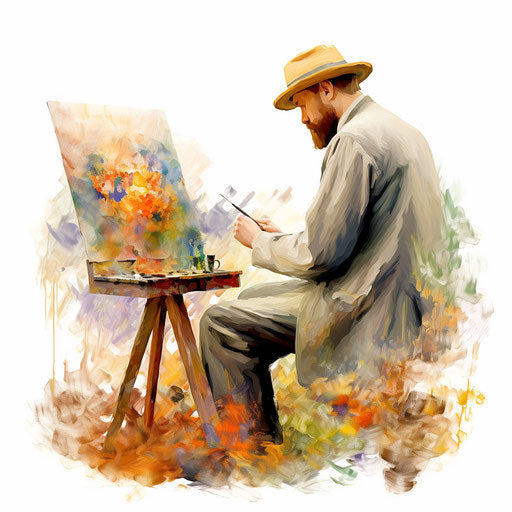 Impressionistic artwork clipart on white background